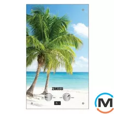 Газова колонка Zanussi GWH 10 Fonte Glass Paradiso, Тип розпалювання: Електронний, Теплова потужність (кВт): 18.5, Тип камери згоряння: Відкрита, Колір: Paradiso, Підведення труб: Нижня, Продуктивність (л/хв): 10, Спосіб встановлення: Настінний, Електроживлення: 3 V, фото 