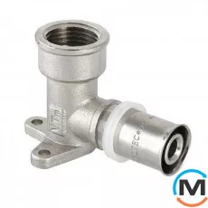 Водорозетка Valtec VTm.254 пресс 16х1/2" (удлиненная), Вариант: Удлиненное, Тип резьбы: Внутренняя, Диаметр резьбы: 1/2", Диаметр (мм): 16, Рабочее давление (бар): 10, Материал: Сталь нержавеющая, фото 