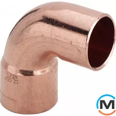 Коліно Ø15 (мідне) 1 муфта 90° -100414 Viega GmbH 95092, Варіант: 1 муфта, Градус (град.): 90, Виконання: Короткий, Діаметр (мм): 15, фото 