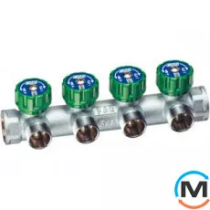 Регулирующий коллектор FAR (ВР-ВР) 4 отвода 1" MP, фото 