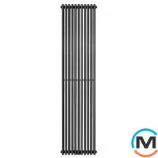 Трубчастий радіатор Betatherm Praktikum 1 1800x387x90 мм вертикальний RAL9005 (чорний-матовий), Підключення радіатора: Нижнє, Колір: Чорний, Конструктив: Трубчастий, Висота (мм): 1800, Кількість секцій: 10, Довжина (мм): 387, фото 