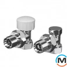 Набір вентилів Royal Thermo термостатичний кутовий (хром) 1/2", фото 