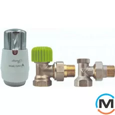 Комплект термостатичний Vario Term Нікель Econ PRESTIGE кутовий EGS0206C/FK, фото 