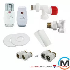 Комплект термостатичний Vario Term AXI ELEGANCKIE All In One Осьовий (Cu) White, фото 