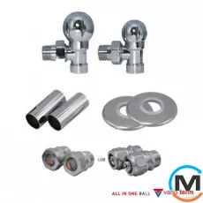 Комплект термостатичний Vario Term BALL All In One кутовий (Cu) White, фото 