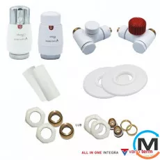 Комплект термостатичний Vario Term INTEGRA All In One кутовий правий (Cu) White, фото 