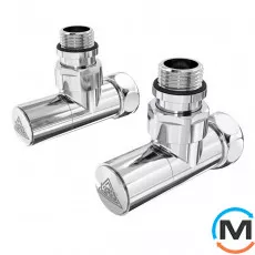 Кран кутовий Laris Звичайний 1/2" - 3/4" + ексцентрики 2шт. (LX-4701), фото 