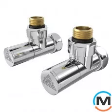 Кран кутовий Laris 1/2" - 3/4" Звичайний + ексцентрики 2шт. (LX-8202), фото 