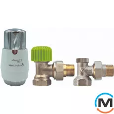 Комплект термостатичний Vario Term Нікель Econ PRESTIGE кутовий, фото 