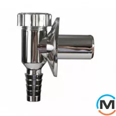 Сифон зі штуцером MCH для пральної машини до каналізації D32 колір хром, Колір: Хром, фото 