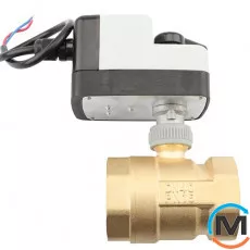 2-ходовий кульовий клапан н/в 1" DN25 із самозворотним електроприводом Tervix Pro Line ZERG, Діаметр різьблення: 1", Управління: 2 точки, фото 