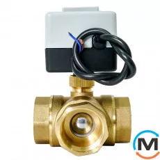 3-ходовий кульовий клапан н/в 3/4" DN20 з електроприводом Tervix Pro Line ORC 3-way, Діаметр різьблення: 3/4", Положення приводу: Нормально відкритий, Управління: 3 точки, фото 