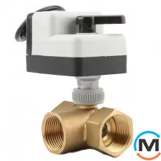 3-ходовий кульовий клапан н/в 1 1/2" DN40 з самоповоротним електроприводом Tervix Pro Line ZERG, Діаметр різьблення: 1 1/2", Управління: 3 точки, фото 