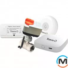 Система захисту від потопу для розумного будинку Tervix Premium ZigBee Water Stop на 1 трубу 1/2", Варіант: з одним краном, Діаметр різьблення: 1/2", фото 