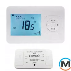 Комплект беспроводного управления отоплением Tervix Pro Line ZigBee беспроводной термостат + реле On, Управляющий сигнал: On/Off (220В), фото 