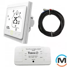 Комплект бездротового керування опаленням Tervix Pro Line ZigBee термостат вбудований + реле On, Керуючий сигнал: On/Off (220В), фото 