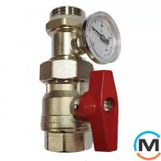 Кран с термометром (красная ручка) Tervix, Цвет: Красный, фото 