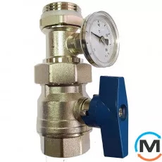 Кран с термометром (синяя ручка) Tervix, Цвет: Синий, фото 