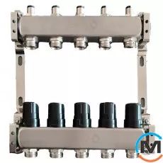 Коллектор теплого пола на 10 контуров без расходомеров нерж.сталь Tervix Pro Line, Количество выходов: 10, Тип коллектора: Простой, фото 