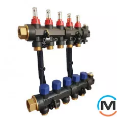 Коллектор пластиковый на 4 контура с расходомерами Tervix Pro Line, Количество выходов: 4, фото 