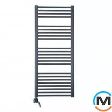 Електричний сушка для рушників Luxrad Regular 1160х500х77-96 антрацит RAL 7016 тен (600 Вт) з кабел, Висота (мм): 1160, Модифікація: с кабелем, Виконання: Лівий, фото 