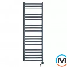 Електричний сушки для рушників Luxrad Regular 1480х500х77-96 антрацит RAL 7016 тен (600 Вт) з кабел, Висота (мм): 1480, Модифікація: с кабелем, Виконання: Правий, фото 