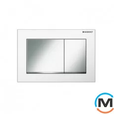 Змивна клавіша Geberit Omega30, біла/матовий хром (115.080.KL.1), фото 