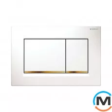 Змивна клавіша Geberit Sigma30 для подвійного змиву, білий/золото (115.883.KK.1), фото 