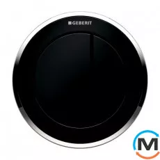 Пневмокнопка управління змивом унітазу Geberit type 10, подвійний змив, чорний/хром, глянсовий/чорний, фото 