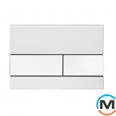 Панель змиву з двома клавішами TECEsquare, скло біле, кнопки-білі (9240800), фото 