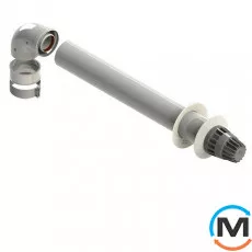 Комплект коаксіального димоходу Ariston 750 мм ø 60/100 з коліном для конвекційного котла, фото 