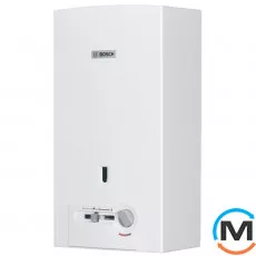 Газовий проточний водонагрівач Bosch Therm 4000 WR 10-2 P, Тип розпалювання: П'єзорозпал, Теплова потужність (кВт): 17.4, Тип камери згоряння: Відкрита, Модифікація: Модулювана без датчиків тяги, Колір: Білий, Підведення труб: Нижня, Продуктивність (л/хв): 10, Спосіб встановлення: Настінний, Електроживлення: Без живлення, фото 