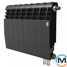 Радиатор Royal Thermo BiLiner 350 Noir Sable VR - 10 секций, Цвет: Черный, Межосевое расстояние (мм): 350, Кол-во секций: 10, фото 