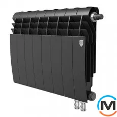 Радиатор Royal Thermo BiLiner 350 Noir Sable VR - 8 секций, Цвет: Черный, Межосевое расстояние (мм): 350, Кол-во секций: 8, фото 
