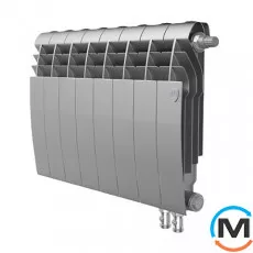 Радиатор Royal Thermo BiLiner 350 Silver Satin VR - 10 секций, Цвет: Серый, Межосевое расстояние (мм): 350, Кол-во секций: 10, фото 