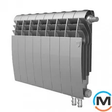 Радиатор Royal Thermo BiLiner 350 Silver Satin VR - 8 секций, Цвет: Серый, Межосевое расстояние (мм): 350, Кол-во секций: 8, фото 