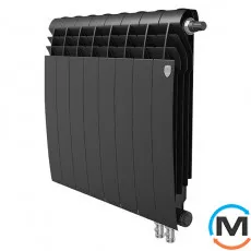 Радиатор Royal Thermo BiLiner 500 Noir Sable VR - 8 секций, Цвет: Черный, Межосевое расстояние (мм): 500, Кол-во секций: 8, фото 