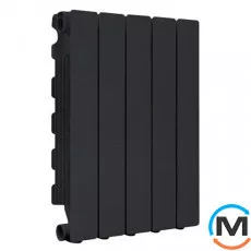 Алюмінієвий радіатор Fondital (8 секцій) BLITZ SUPER B4 BLACK COFFEE чорний 500/100, Колір: Чорний, Міжосьова відстань (мм): 500, Кількість секцій: 8, фото 