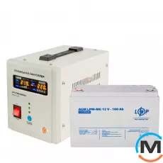 Комплект резервного живлення LogicPower 800 + мультигелева батарея 1280 Ватт, Потужність, VA/W: 800/560, Ємність, Ah: 100, фото 