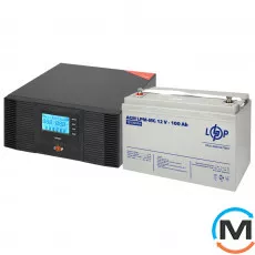 Комплект резервного живлення LogicPower B1500 + мультигелева батарея 1200 Ватт, Ємність, Ah: 100, фото 