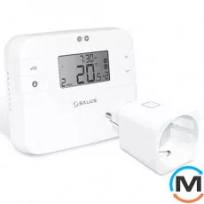 Беспроводной недельный терморегулятор Salus в комплекте с беспроводной розеткой RT510SPE, фото 