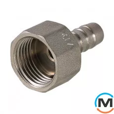 Штуцер Valtec для приєднання шланга 1/2" внутр. х16 мм, Тип різьблення: Внутрішня, Діаметр різьблення: 1/2", Модифікація: 1/2" внутр. х16 мм, Матеріал: Латунь нікельована, фото 