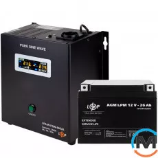 Комплект резервного живлення для котла LogicPower ДБЖ + AGM батарея (UPS 500VA + АКБ AGM 330W), фото 