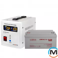 Комплект резервного живлення для котла LogicPower ДБЖ + гелева батарея (UPS 500VA + АКБ GL 900W), фото 