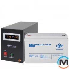 Комплект резервного живлення LogicPower ДБЖ + мультигелева батарея (UPS B1000 + АКБ MG 1280W), фото 