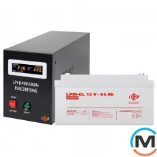 Комплект резервного живлення для котла LogicPower ДБЖ + гелева батарея (UPS B500VA + АКБ GL 900W), фото 