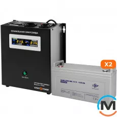 Комплект резервного живлення LogicPower ДБЖ + мультигелева батарея (UPS W1500 + АКБ MG 3300W), фото 