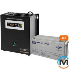 Комплект резервного живлення LogicPower ДБЖ + мультигелева батарея (UPS W1500 + АКБ MG 4140W), фото 