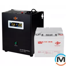 Комплект резервного живлення для котла LogicPower ДБЖ + гелева батарея (UPS W500 + АКБ GL 520W), фото 