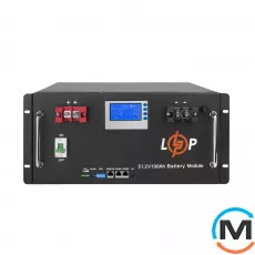 Акумулятор LogicPower LiFePO4 48V (51,2V) – 100 Ah (5120Wh) (Smart BMS 100A) з LCD RM, фото 